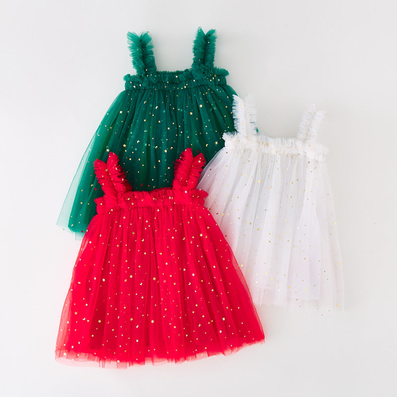 Vestido Infantil Tul Estrellas