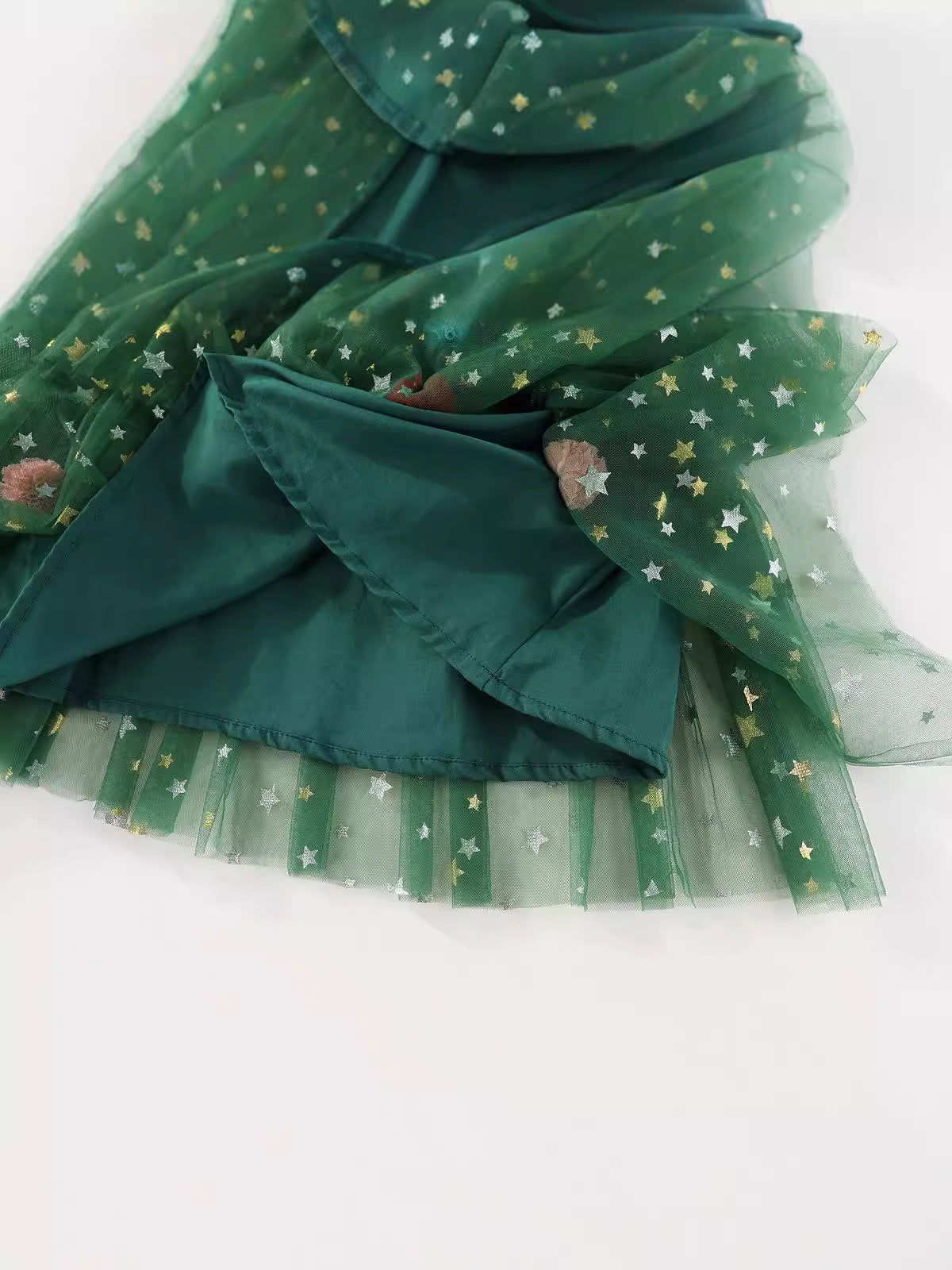 Vestido Infantil Estrellas Verdes