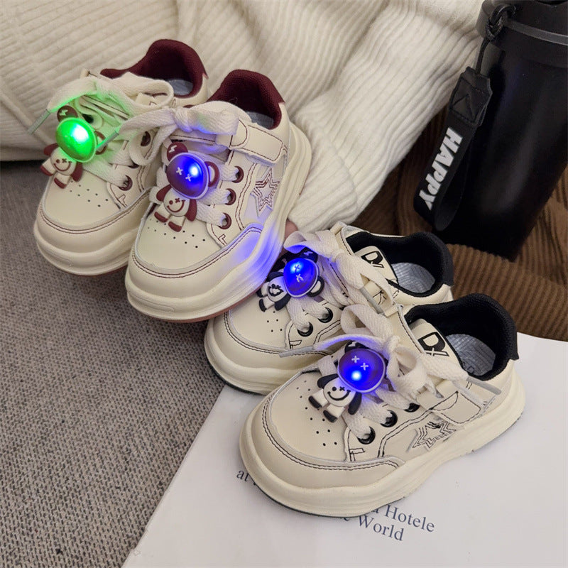 Zapatillas de Osito de Peluche para Niños con Luz