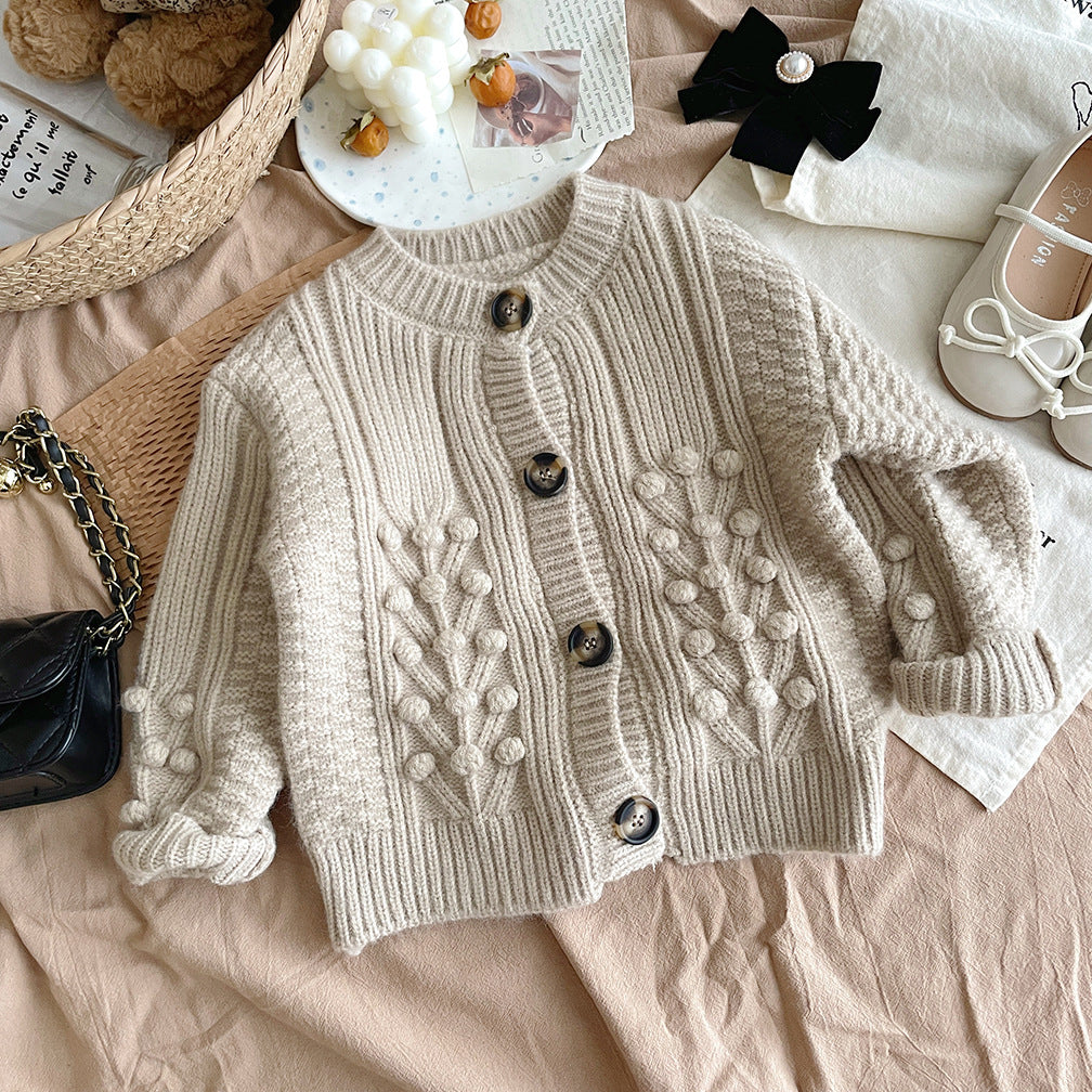 Abrigo de Punto Grueso para Niños con Botones