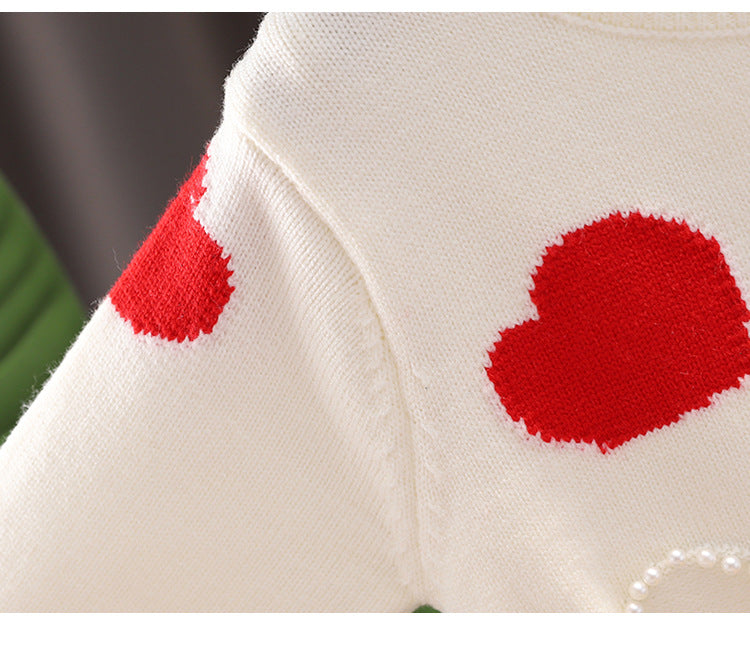 Abrigo Infantil de Punto con Corazones