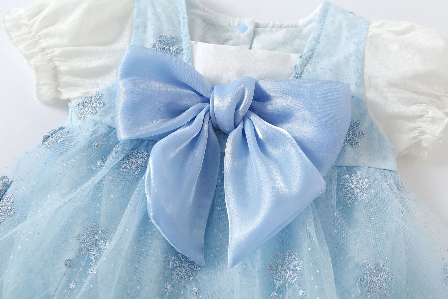 Vestido Infantil con Lazo Brillante