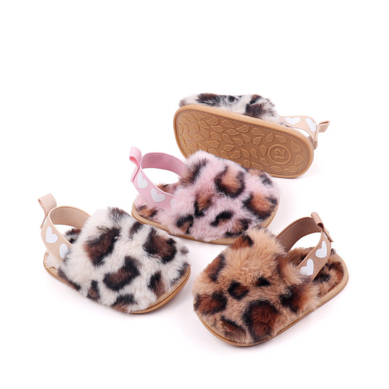 Sandalias para niñas con estampado de leopardo