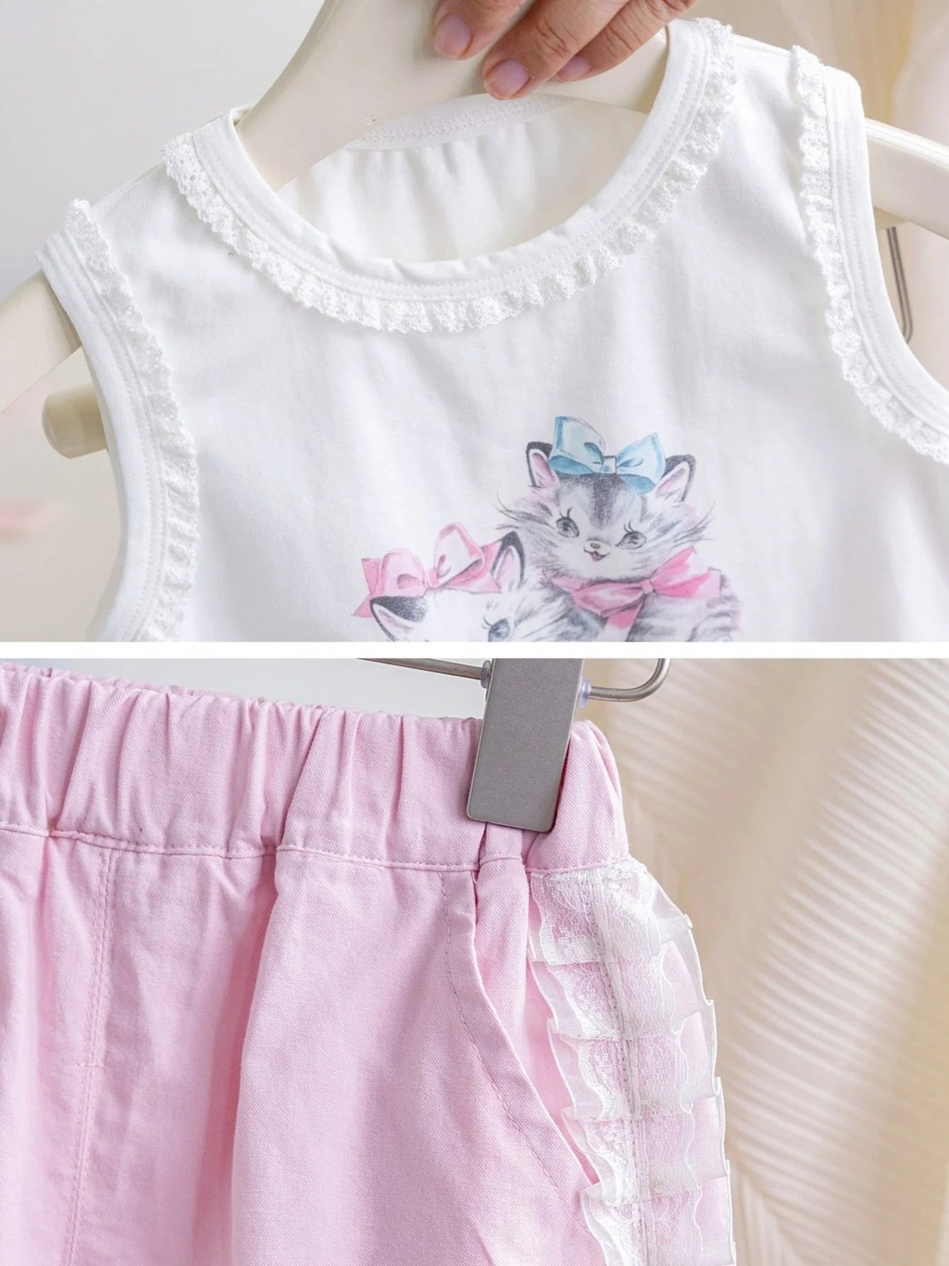 Conjunto Infantil Gatito Verano Mujer