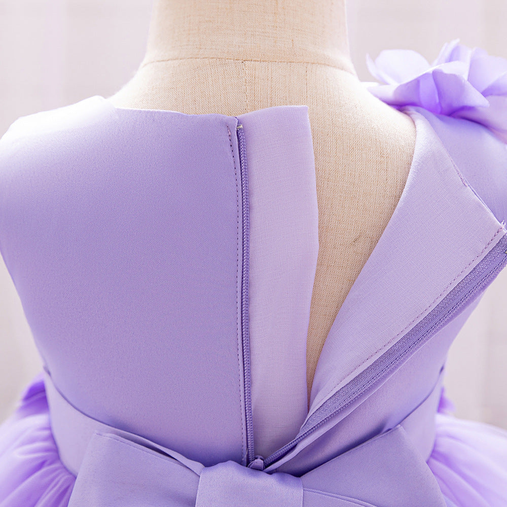 Vestido de Fiesta Infantil Flores Moradas