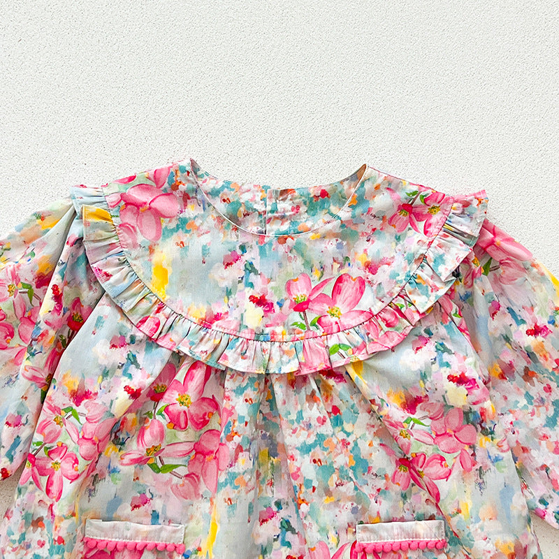 Body/Vestido Infantil con Estampado Floral