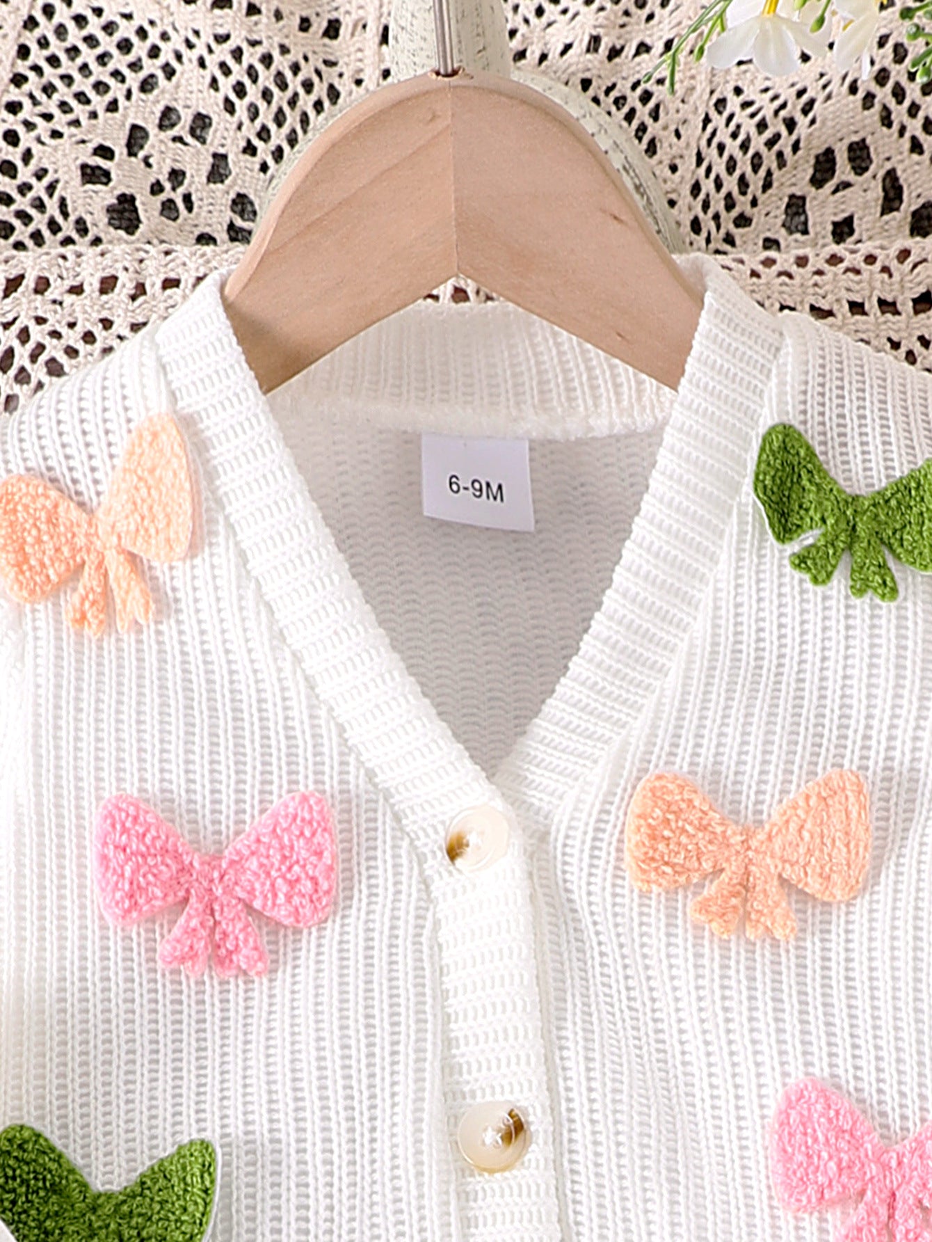 Conjunto de Punto para Niñas con Lazos