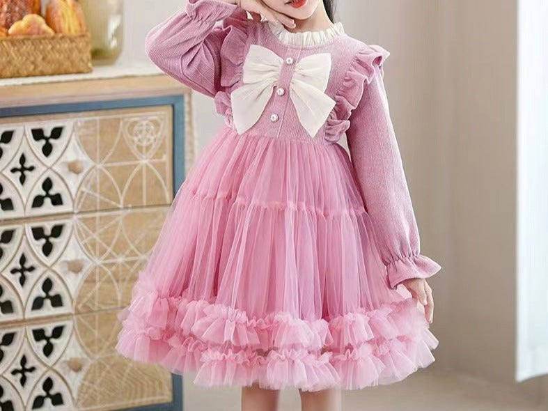 Vestido Infantil de Encaje y Tul