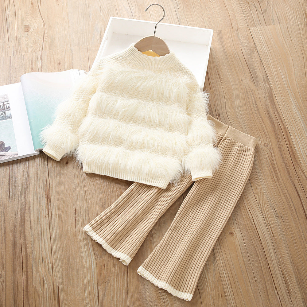Conjunto Infantil de Pelo de Invierno para Mujer