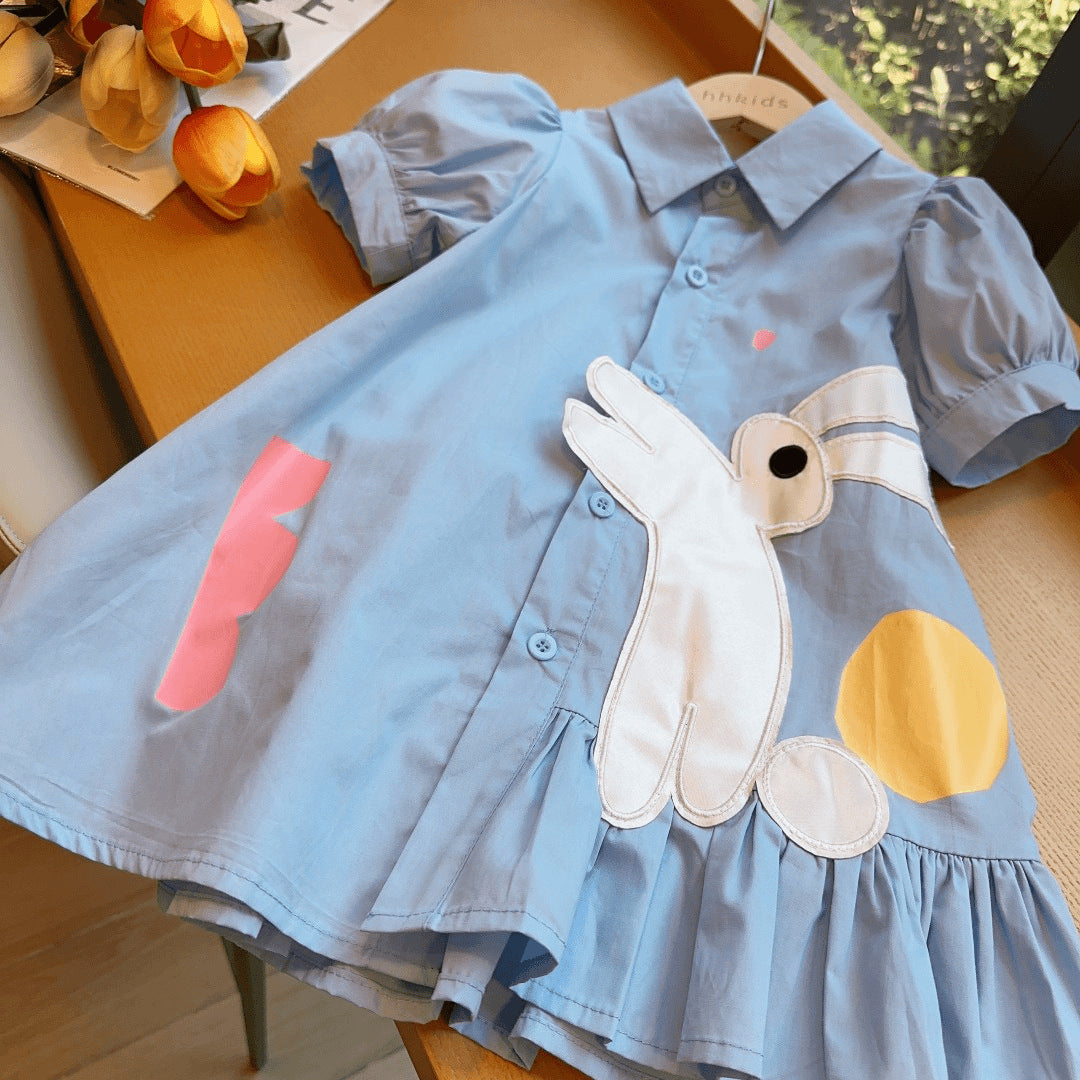 Vestido Infantil Conejita Azul
