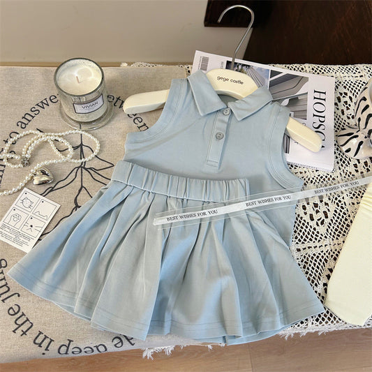 Conjunto Niño Mujer Polo y Falda Plisada