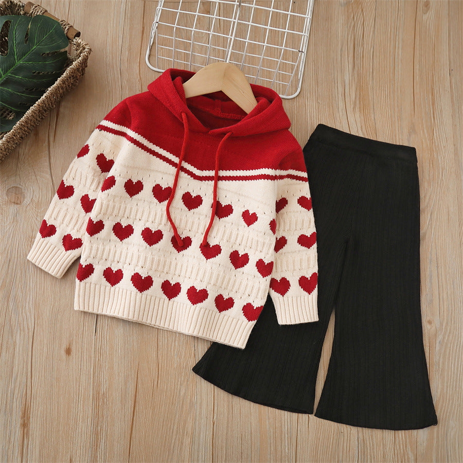 Conjunto de punto infantil Corazones