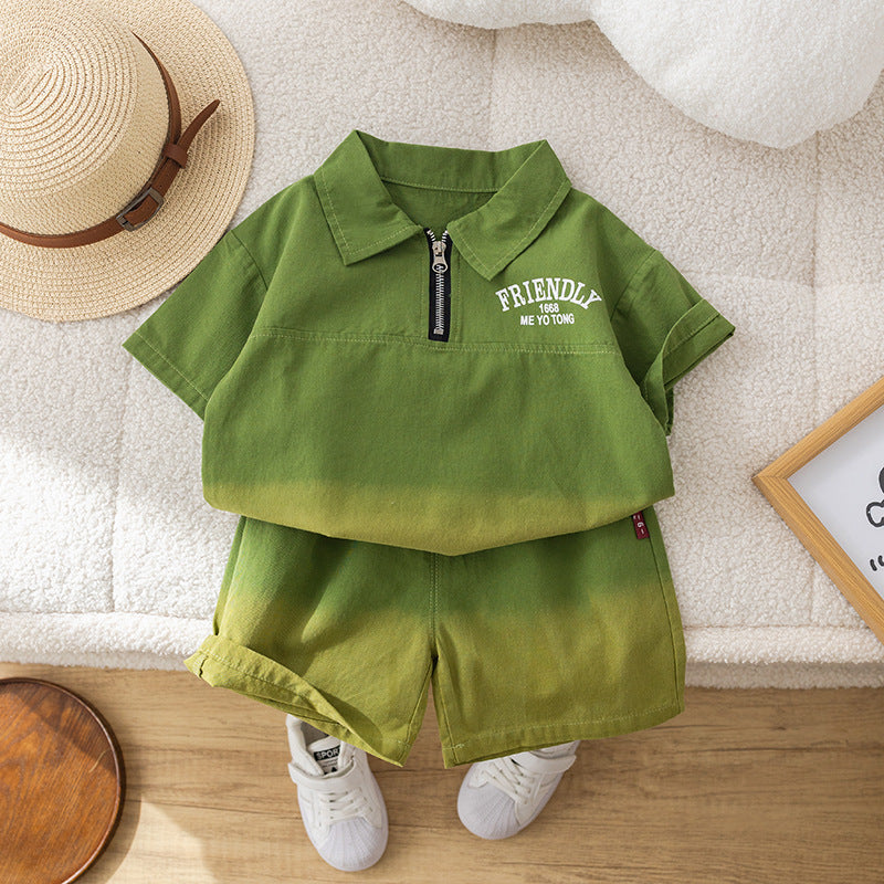 Conjunto de Polo Con Cremallera Para Niño