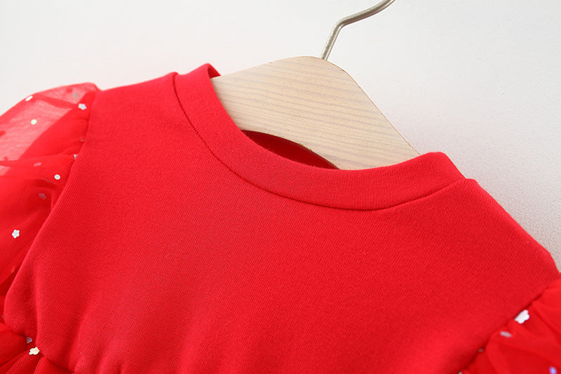 Vestido Infantil Rojo con Flores