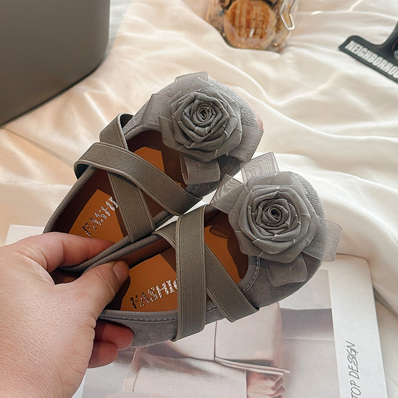 Zapato Infantil Mujer Flor Trenzada