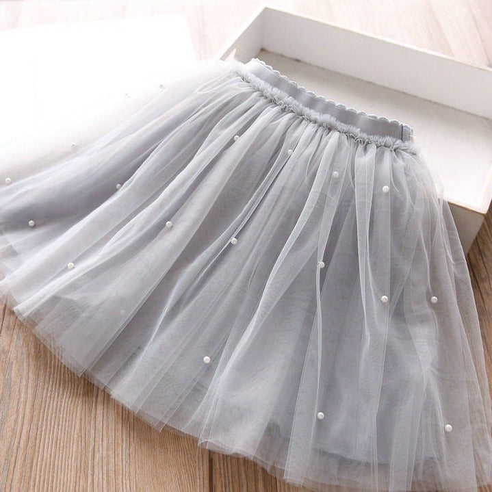 Saia Infantil Tule Pérolas