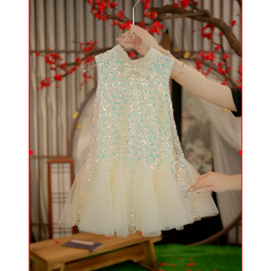 Vestido de Fiesta Infantil Lentejuelas y Tul