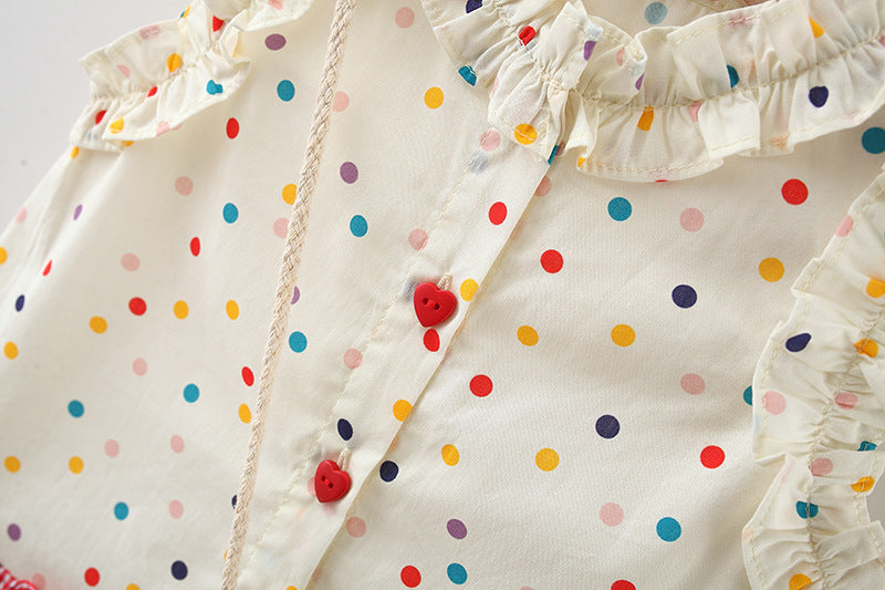 Vestido Infantil de Lunares con Lazos