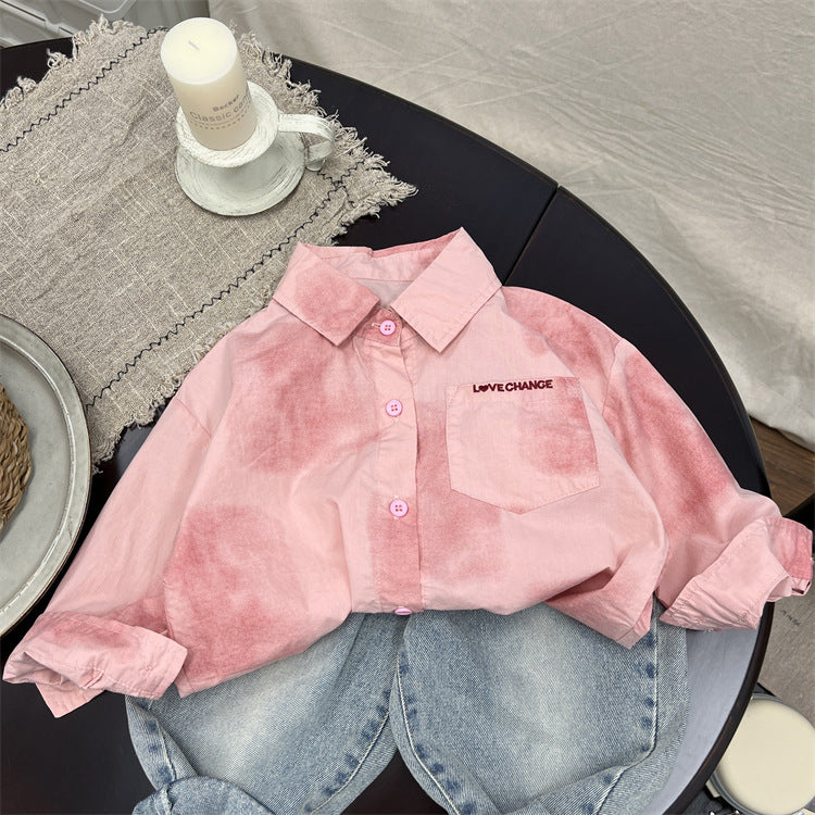 Camisa Infantil Bolsillo Rosa