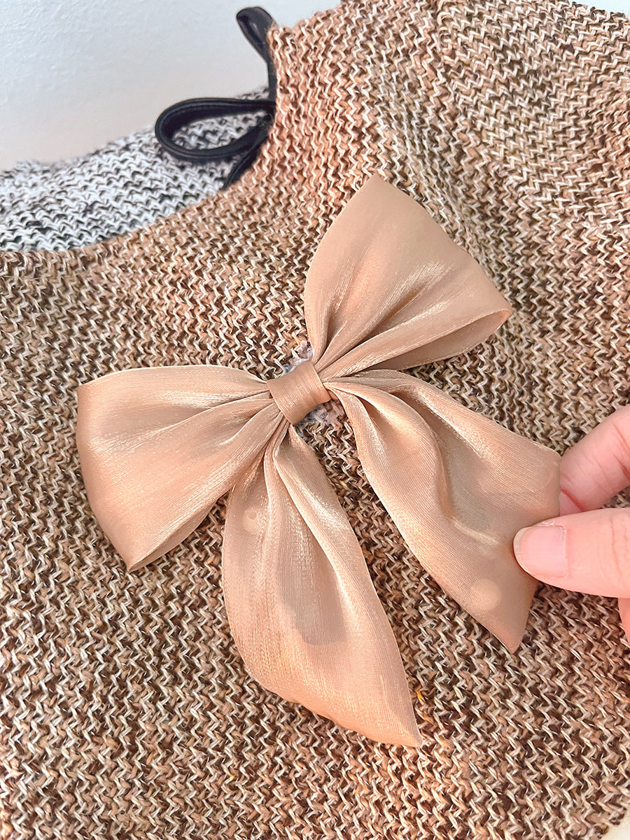 Vestido infantil de tweed y tul con lazos