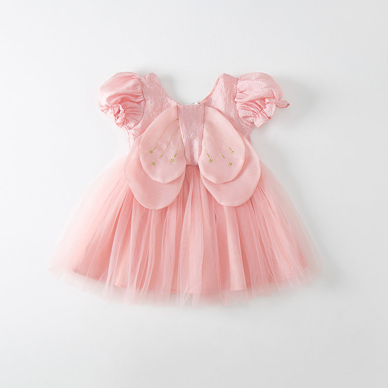 Vestido Infantil Tul Alas Estrellitas