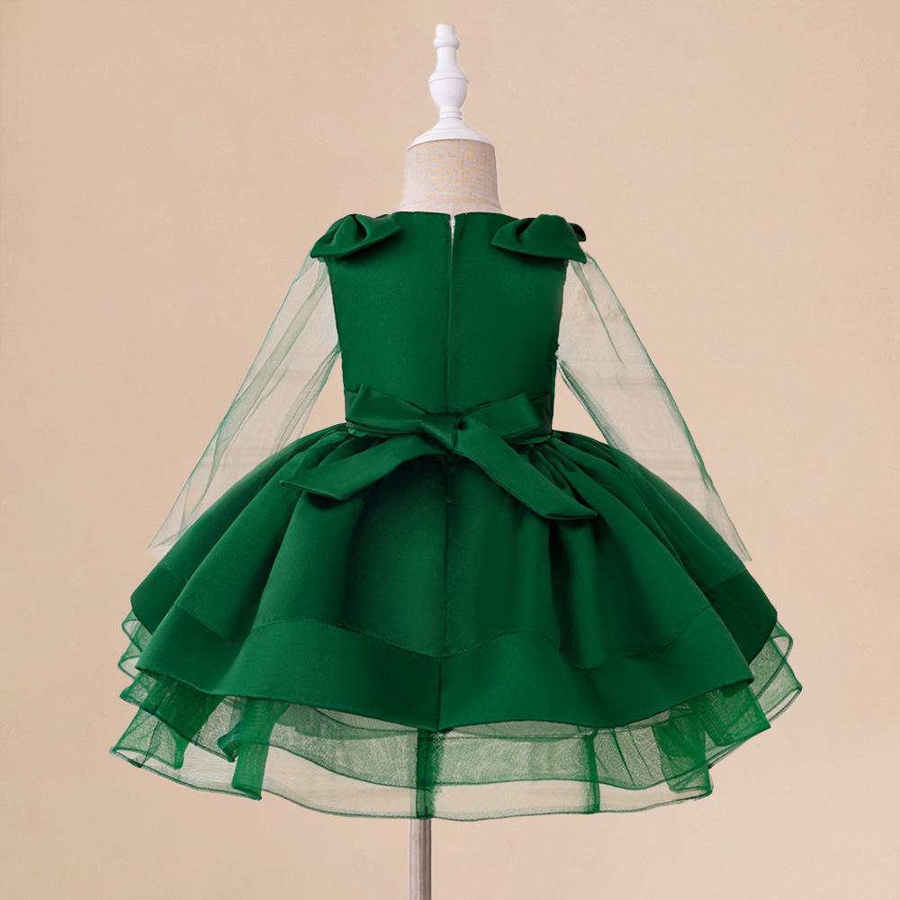 Vestido Infantil de Encaje Verde