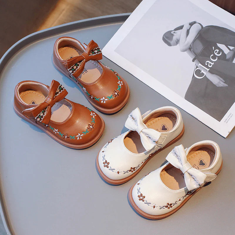 Zapatos Infantiles Flores y Lazo para Mujer