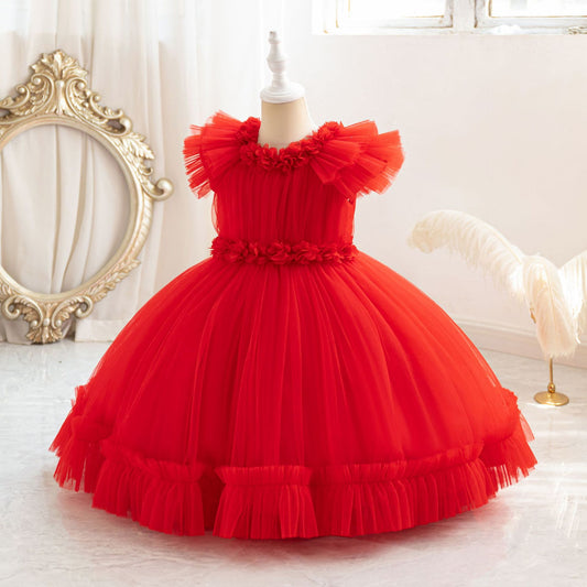 Vestido de Fiesta Infantil Tul Flores