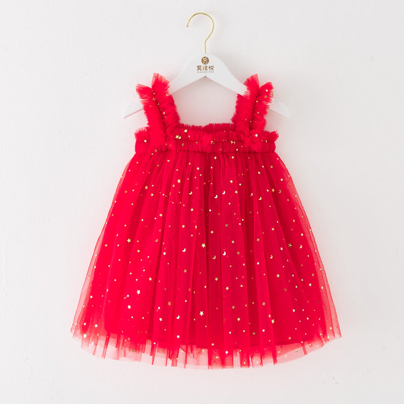 Vestido Infantil Tul Estrellas