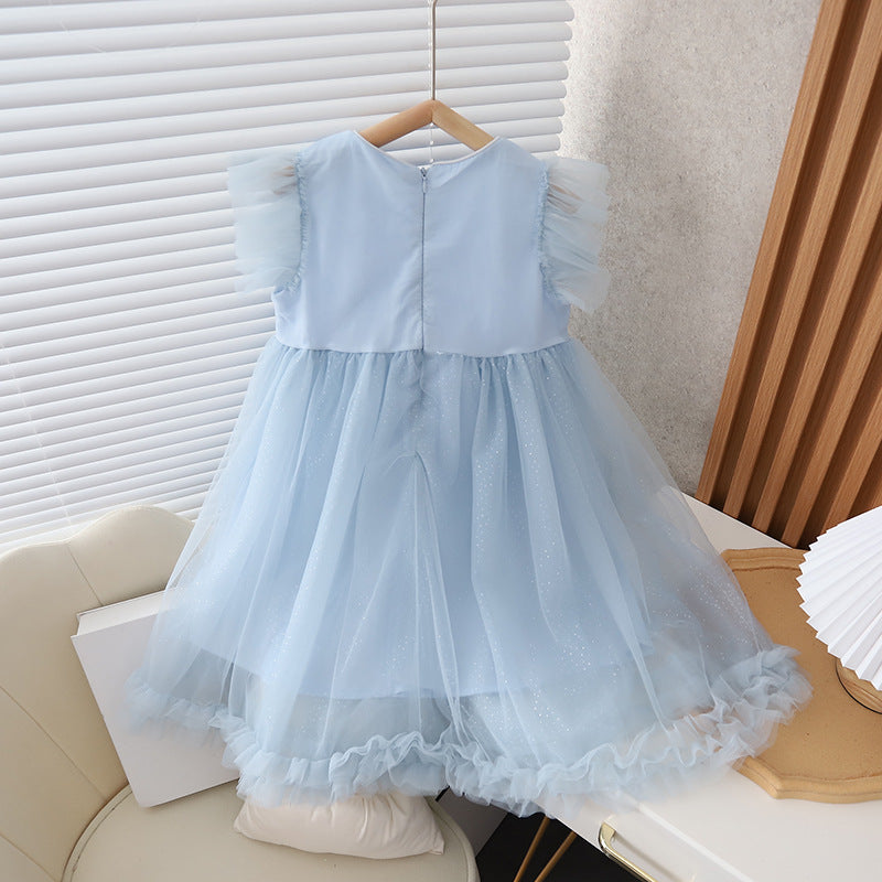 Vestido Infantil Azul Brillante
