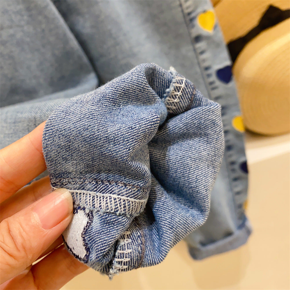 Pantalones Infantiles Flores y Corazoncitos