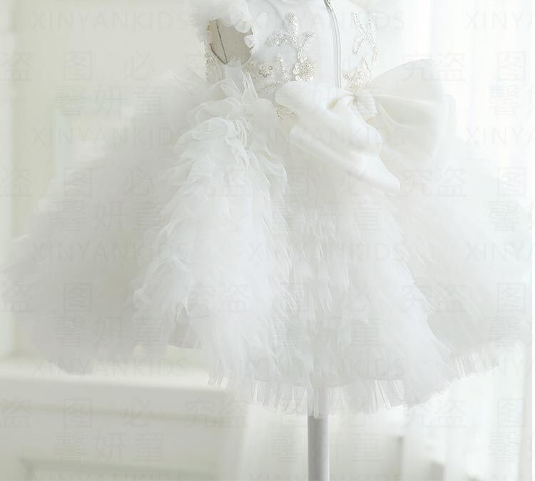 Vestido de Fiesta Blanco Brillante para Niños