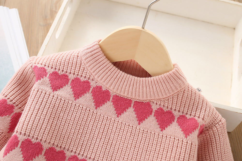 Conjunto infantil Corazones de punto para mujer