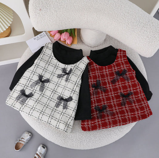 Vestido infantil de invierno con lazos