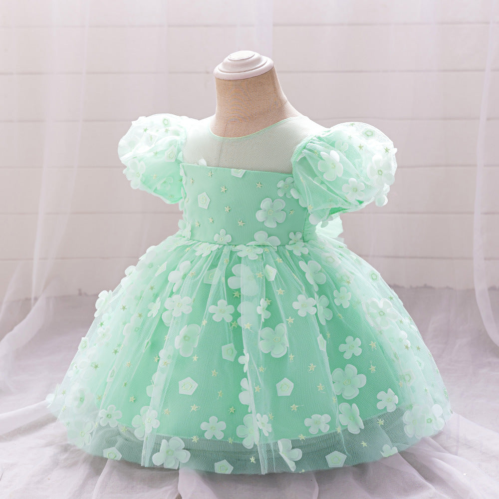 Vestido Infantil Mariposa Verde