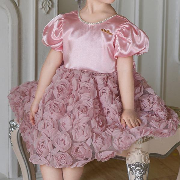 Vestido Infantil Flores Rosa