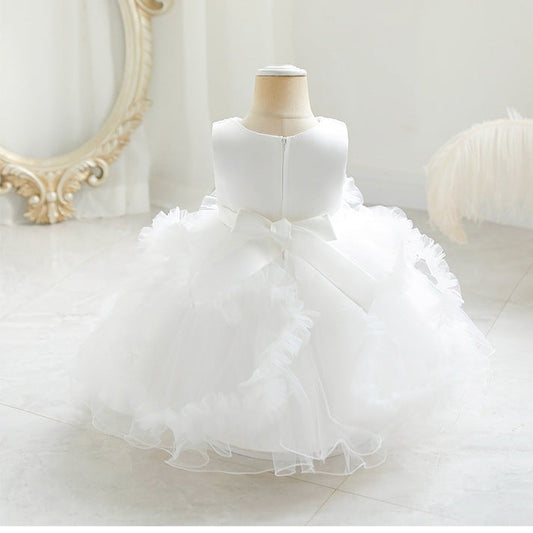 Vestido de Fiesta Infantil Falda Tul Flores