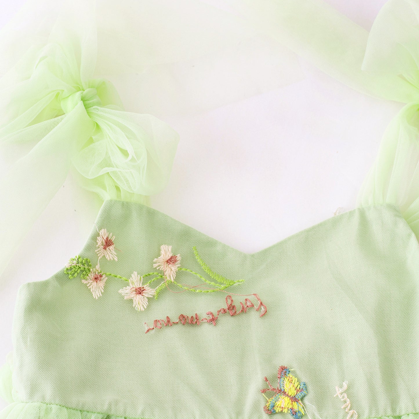 Vestido Infantil Lazo Tul Floral