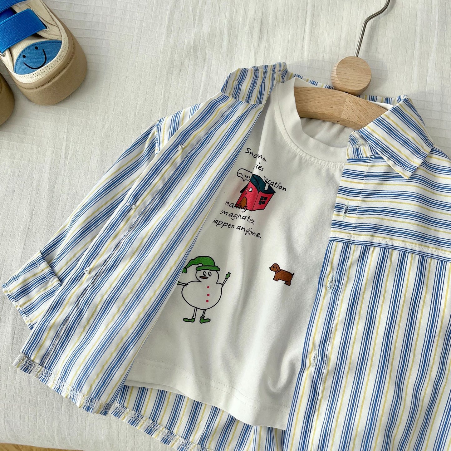 Camisa infantil a rayas para hombre