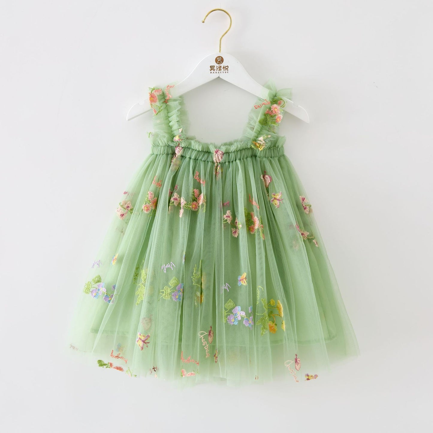 Vestido Infantil De Flores De Tul