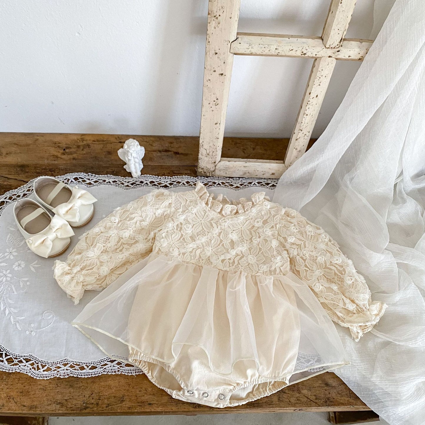 Body de Niña Con Flores y Tul