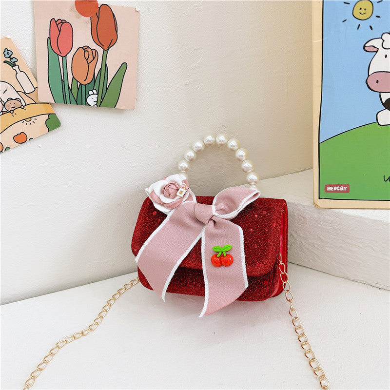 Monedero de Mujer con Perlas y Lazo