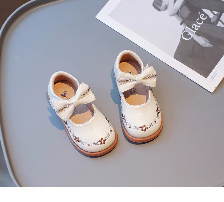 Zapatos Infantiles Flores y Lazo para Mujer