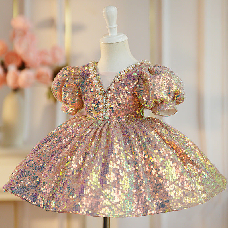 Vestido de Fiesta Infantil Perla Brillante