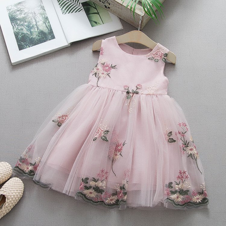 Vestido infantil de tul floral
