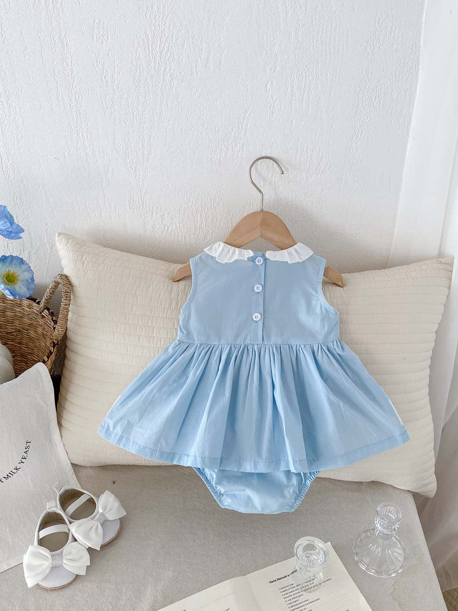Vestido Infantil Corazones Azul