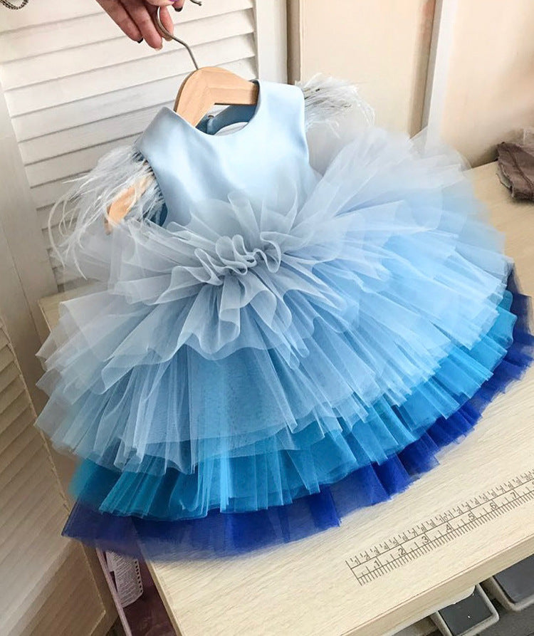 Vestido de fiesta de tul en capas