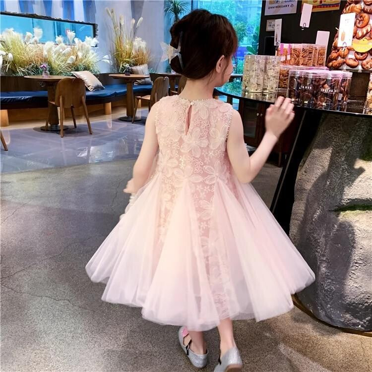 Vestido Infantil de Tul Floral