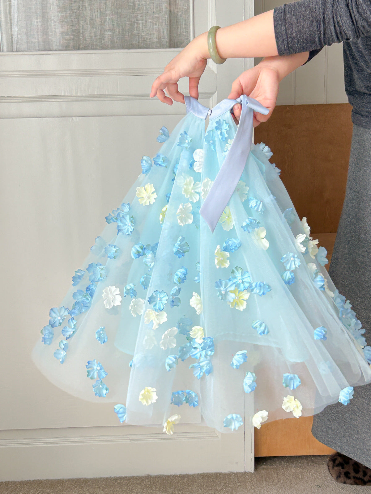 Vestido Infantil de Tul con Flores