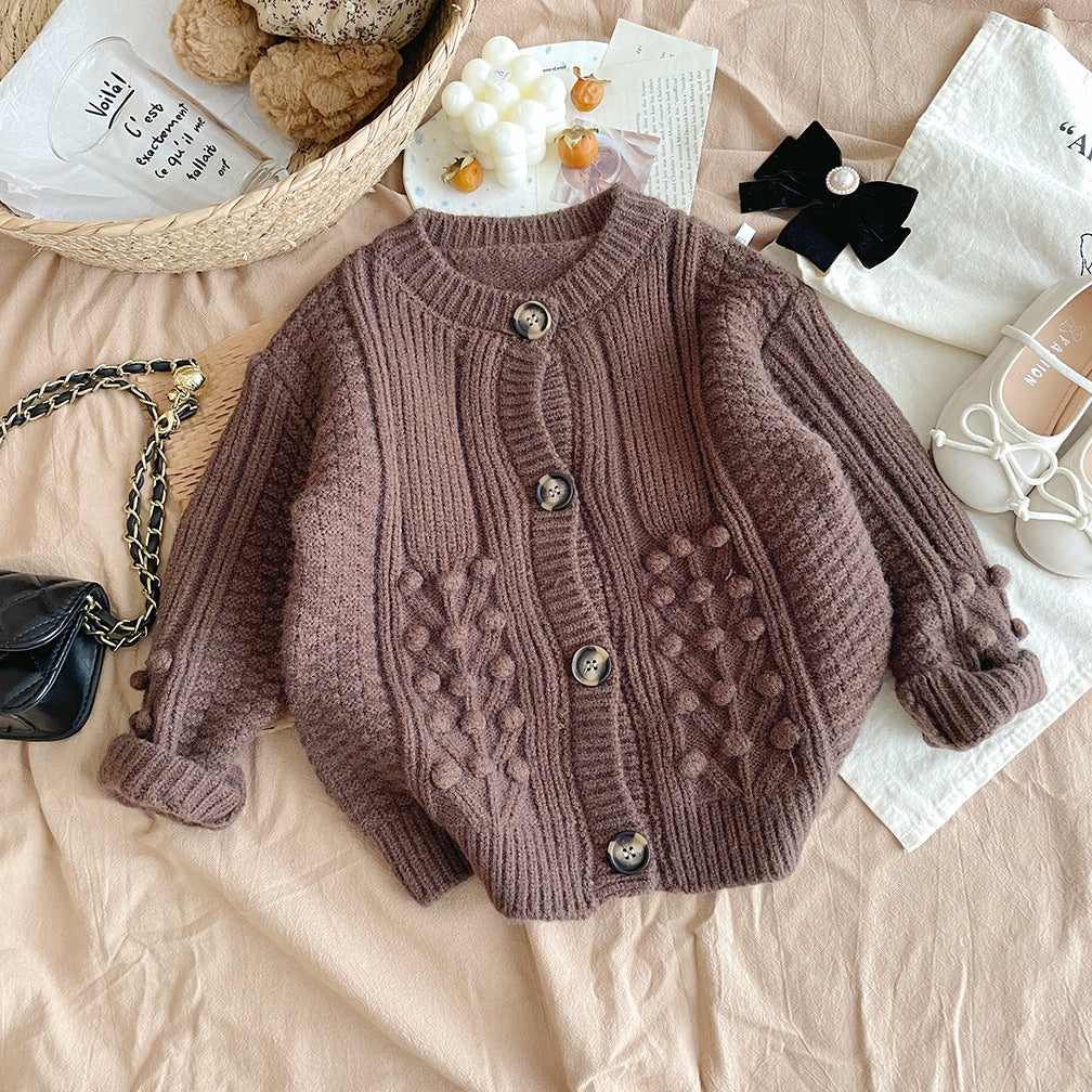 Abrigo de Punto Grueso para Niños con Botones